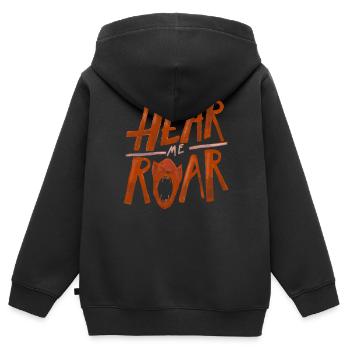 Hearmeroar - Kids Premium Organic Zip-up Hoodie - black - Back - AI Model Kid Male (0cm)