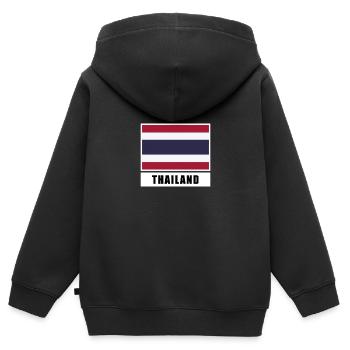 Thaïlande - Sweat Premium à capuche zippé enfant bio - noir - Dos - AI Model Kid Male (0cm)
