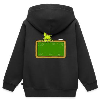 Tafel - Motiv zum Schulanfang / Einschulung - Kinder Premium Organic Zip Hoodie - Schwarz - Hinten - AI Model Kid Male (0cm)