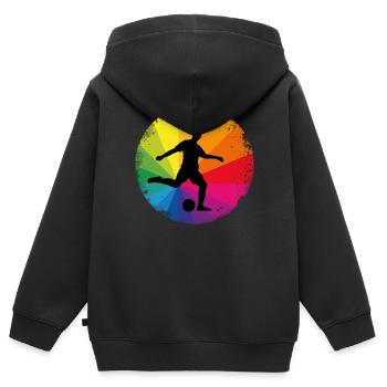 Fussballer/soccer player - Kinder Premium Organic Zip Hoodie - Schwarz - Hinten - AI Model Kid Male (0cm)