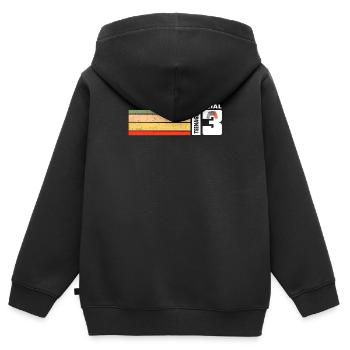Official 13 Teenager - Kinder Premium Organic Zip Hoodie - Schwarz - Hinten - AI Model Kid Male (0cm)