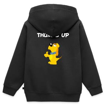 Thumps Up I Thumbs Up I chien je suis drôle - Sweat Premium à capuche zippé enfant bio - noir - Dos - AI Model Kid Male (0cm)