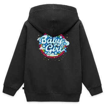 Baby Girl (Regenbogen) - Kinder Premium Organic Zip Hoodie - Schwarz - Hinten - AI Model Kid Male (0cm)
