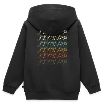 SKYDIVER Skydiving Association - Kids Premium Organic Zip-up Hoodie - black - Back - AI Model Kid Male (0cm)