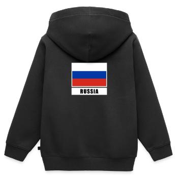 Russland russisch Flagge Fahne - Kinder Premium Organic Zip Hoodie - Schwarz - Hinten - AI Model Kid Male (0cm)