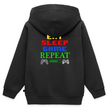 Gamer - Kinder Premium Organic Zip Hoodie - Schwarz - Hinten - AI Model Kid Male (0cm)