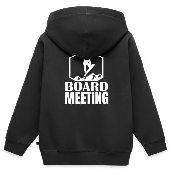 Board Meeting - Kinder Premium Organic Zip Hoodie - Schwarz - Hinten - AI Model Kid Male (0cm)