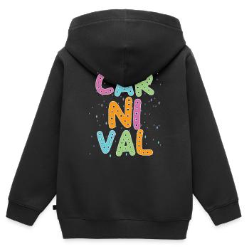 Fasching - Kinder Premium Organic Zip Hoodie - Schwarz - Hinten - AI Model Kid Male (0cm)