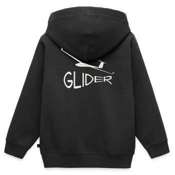 Segelflugzeug - Kinder Premium Organic Zip Hoodie - Schwarz - Hinten - AI Model Kid Male (0cm)