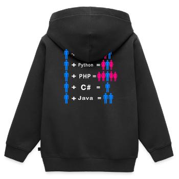 Programmierer - Kinder Premium Organic Zip Hoodie - Schwarz - Hinten - AI Model Kid Male (0cm)