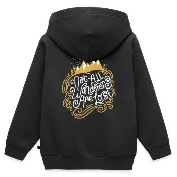 Tous les vagabonds ne sont pas perdus - Sweat Premium à capuche zippé enfant bio - noir - Dos - AI Model Kid Male (0cm)