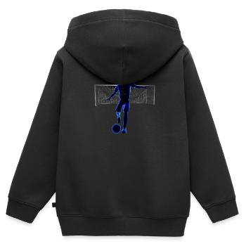 Fußballspieler - Kinder Premium Organic Zip Hoodie - Schwarz - Hinten - AI Model Kid Male (0cm)