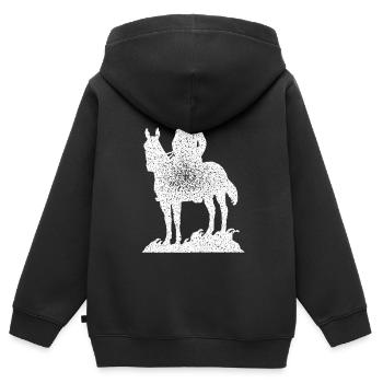 Cowboy - Kinder Premium Organic Zip Hoodie - Schwarz - Hinten - AI Model Kid Male (0cm)