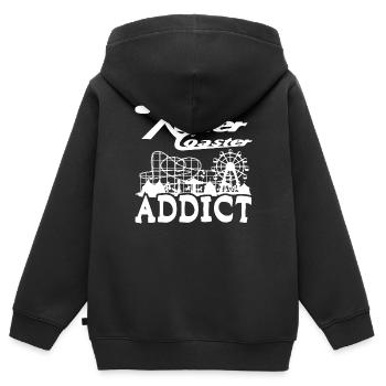Roller Coaster Addict - Kinder Premium Organic Zip Hoodie - Schwarz - Hinten - AI Model Kid Male (0cm)