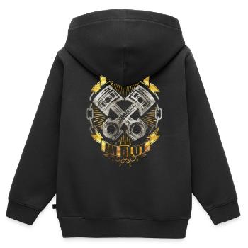Schrauber - Bastler - KfZ Automechaniker - Tuning - Kinder Premium Organic Zip Hoodie - Schwarz - Hinten - AI Model Kid Male (0cm)