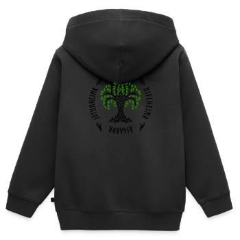 Yggdrasill - Jötunheim - Niflheim - Asgard - Kinder Premium Organic Zip Hoodie - Schwarz - Hinten - AI Model Kid Male (0cm)