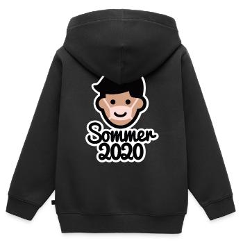 Sommer 2020 Urlaub Gesichtsmaske Sonne Corona - Kinder Premium Organic Zip Hoodie - Schwarz - Hinten - AI Model Kid Male (0cm)