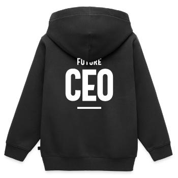 Cadeau du titre du futur poste de PDG - Sweat Premium à capuche zippé enfant bio - noir - Dos - AI Model Kid Male (0cm)