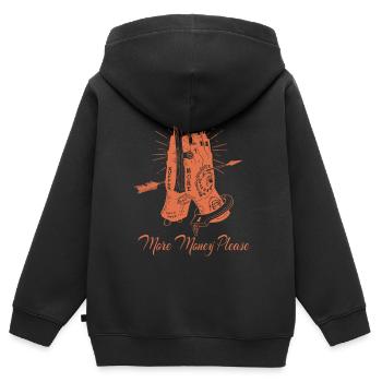 Plus d'argent s'il vous plaît - Sweat Premium à capuche zippé enfant bio - noir - Dos - AI Model Kid Male (0cm)