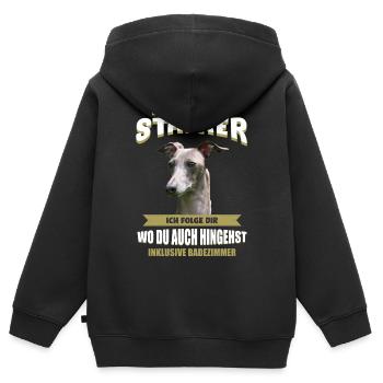 Italienisches Windspiel Tshirt - Italienisches - Kinder Premium Organic Zip Hoodie - Schwarz - Hinten - AI Model Kid Male (0cm)