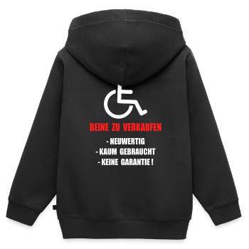 Rollstuhl Handicap Humor Behinderung Rolli - Kinder Premium Organic Zip Hoodie - Schwarz - Hinten - AI Model Kid Male (0cm)