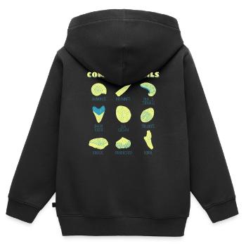 Fossils Collection Gift Chasseurs de fossiles - Sweat Premium à capuche zippé enfant bio - noir - Dos - AI Model Kid Male (0cm)
