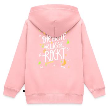 Erste Klasse Einschulung 2022 - Kinder Premium Organic Zip Hoodie - Rosa - Hinten - AI Model Kid Female (0cm)