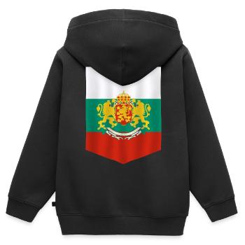 Bulgarien - Kinder Premium Organic Zip Hoodie - Schwarz - Hinten - AI Model Kid Male (0cm)