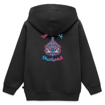bangkok Thailand Backpacker Reisen - Kinder Premium Organic Zip Hoodie - Schwarz - Hinten - AI Model Kid Male (0cm)