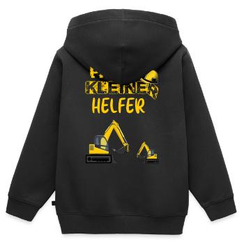 Papas kleiner Helfer - Kinder Premium Organic Zip Hoodie - Schwarz - Hinten - AI Model Kid Male (0cm)