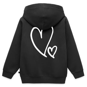 Herz Emoji Skizze - Kinder Premium Organic Zip Hoodie - Schwarz - Hinten - AI Model Kid Male (0cm)