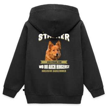 Harzer Fuchs Hund - Harzer Fuchs - Kinder Premium Organic Zip Hoodie - Schwarz - Hinten - AI Model Kid Male (0cm)