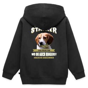 Beagle Hund - Beagle - Kinder Premium Organic Zip Hoodie - Schwarz - Hinten - AI Model Kid Male (0cm)