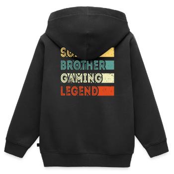 Son Brother Légende du jeu - Sweat Premium à capuche zippé enfant bio - noir - Dos - AI Model Kid Male (0cm)