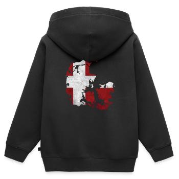 Danemark - frontière dans le drapeau national - Sweat Premium à capuche zippé enfant bio - noir - Dos - AI Model Kid Male (0cm)