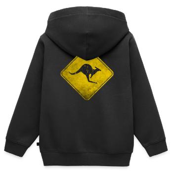 kangaroo - Kinder Premium Organic Zip Hoodie - Schwarz - Hinten - AI Model Kid Male (0cm)