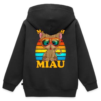 Mir doch Miau | mir doch egal - Kinder Premium Organic Zip Hoodie - Schwarz - Hinten - AI Model Kid Male (0cm)
