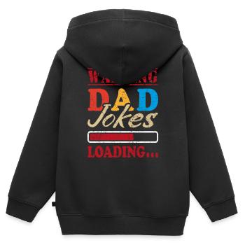 Vaterwarnung Papa Witze Laden Ich erzähle Papa Witze - Kinder Premium Organic Zip Hoodie - Schwarz - Hinten - AI Model Kid Male (0cm)