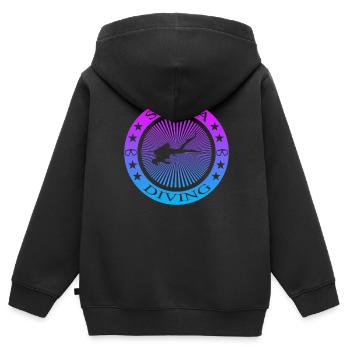 Scuba Diving - Kinder Premium Organic Zip Hoodie - Schwarz - Hinten - AI Model Kid Male (0cm)