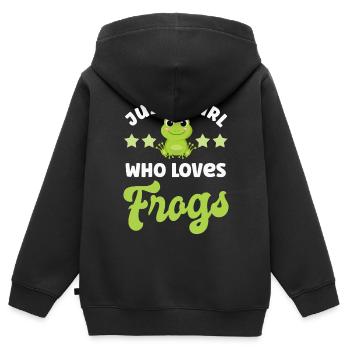 Frog Frogs - Kids Premium Organic Zip-up Hoodie - black - Back - AI Model Kid Male (0cm)