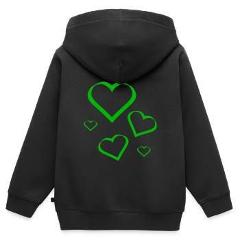 Grünes Herz grün Geschenk  - Kinder Premium Organic Zip Hoodie - Schwarz - Hinten - AI Model Kid Male (0cm)