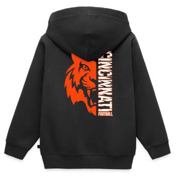 Cincinnati Football – Tiger Power Design - Sweat Premium à capuche zippé enfant bio - noir - Dos - AI Model Kid Male (0cm)