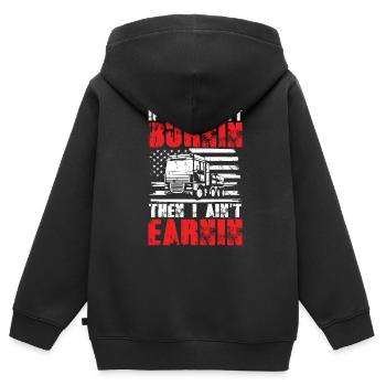 Je ne gagne pas - Sweat Premium à capuche zippé enfant bio - noir - Dos - AI Model Kid Male (0cm)