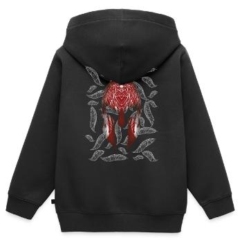 Spartaner Helm Adlerfedern - Kinder Premium Organic Zip Hoodie - Schwarz - Hinten - AI Model Kid Male (0cm)