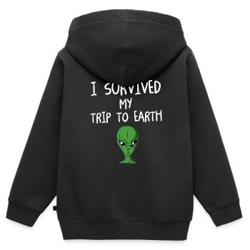 Alien Tshirt UFO Alien Children Mars Gentlemen - Kids Premium Organic Zip-up Hoodie - black - Back - AI Model Kid Male (0cm)