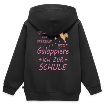 Kindergarten War Gestern - Kinder Premium Organic Zip Hoodie - Schwarz - Hinten - AI Model Kid Male (0cm)