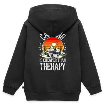 Camping Campen Camper - Kinder Premium Organic Zip Hoodie - Schwarz - Hinten - AI Model Kid Male (0cm)