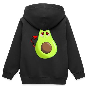Avocat du diable - Sweat Premium à capuche zippé enfant bio - noir - Dos - AI Model Kid Male (0cm)