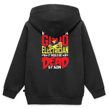 Guter Elektriker - Kinder Premium Organic Zip Hoodie - Schwarz - Hinten - AI Model Kid Male (0cm)