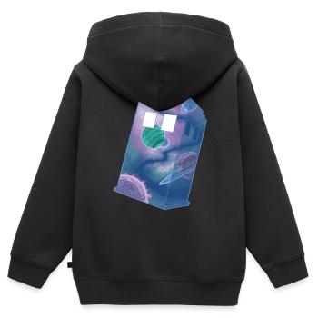 Toutes les merveilles - Sweat Premium à capuche zippé enfant bio - noir - Dos - AI Model Kid Male (0cm)